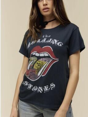 Daydreamer Rolling Stones Ticket Fill Tour Vintage Black Tee - Size - Small